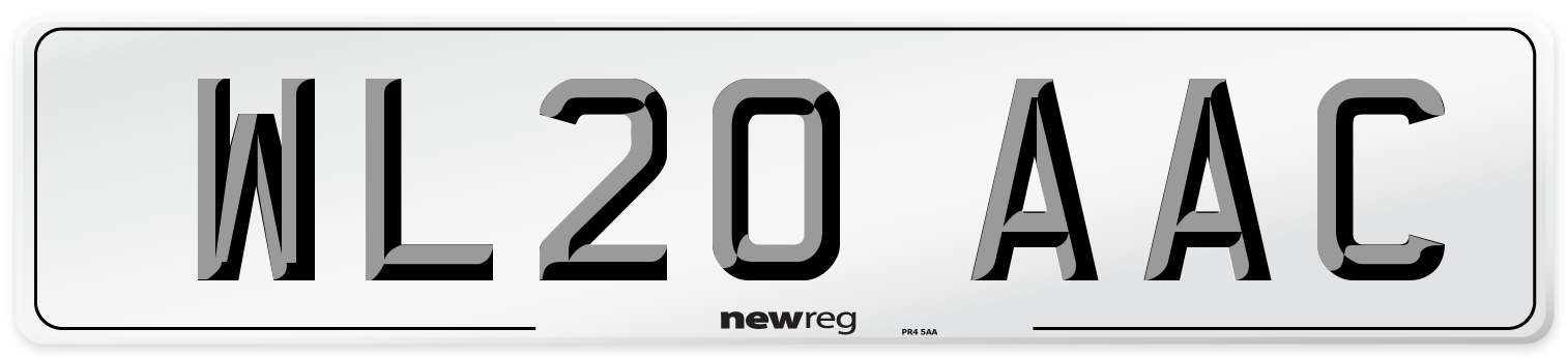 WL20 AAC Number Plate from New Reg